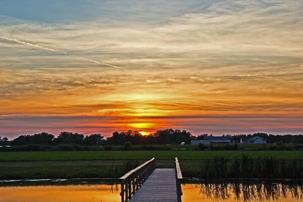 Nature Art Print featuring the photograph New Jersey Summer Sunset by Tom Gari Gallery-Three-Photography