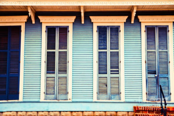 New Orleans Art Print featuring the photograph New Orleans blue and orange house by Sylvia Cook