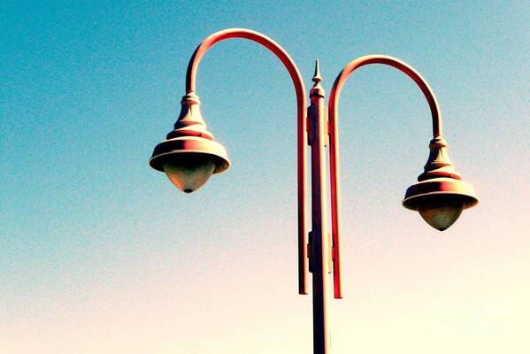 Lamps Art Print featuring the digital art Beach Lamp Post by Valerie Reeves