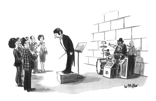 Musicians Art Print featuring the drawing New Yorker August 2nd, 1976 by Warren Miller