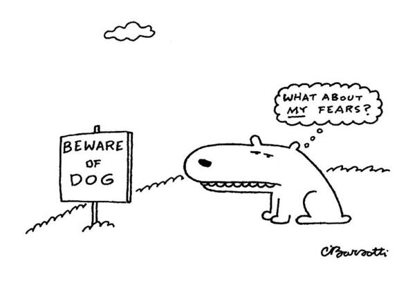 Fear Art Print featuring the drawing New Yorker March 29th, 1999 by Charles Barsotti