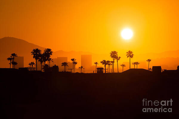 America Art Print featuring the photograph Newport Beach Skyline Sunrise in Orange County California by Paul Velgos