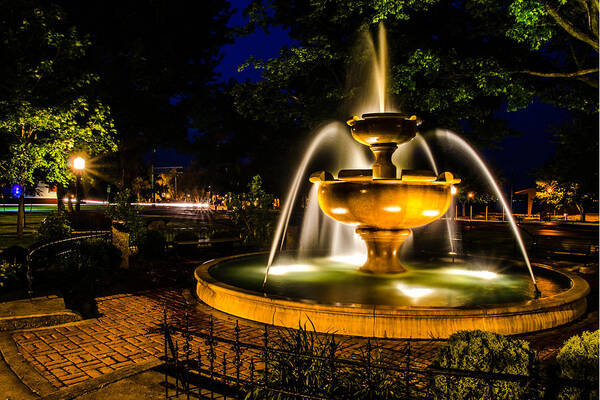 Fountain Art Print featuring the photograph Night Fountain by Rick Bartrand