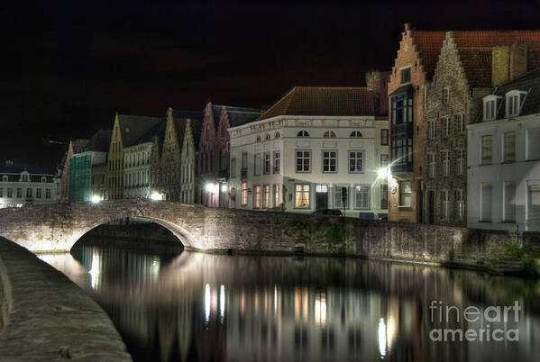 Architecture Art Print featuring the photograph Night Time on the Canal by Juli Scalzi