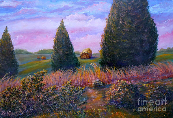 Landscape Art Print featuring the painting Nixon's Early Morning View On Old Rapidan Road by Lee Nixon