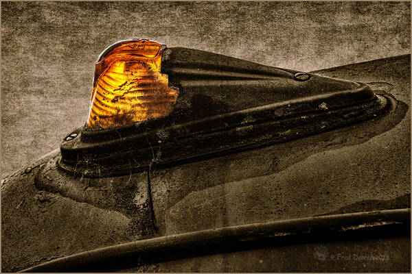 Truck Art Print featuring the photograph Nobody's Truck Running Light by Fred Denner