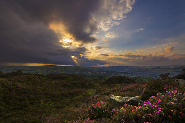 Norland Art Print featuring the photograph Norland moor sunset by Chris Smith