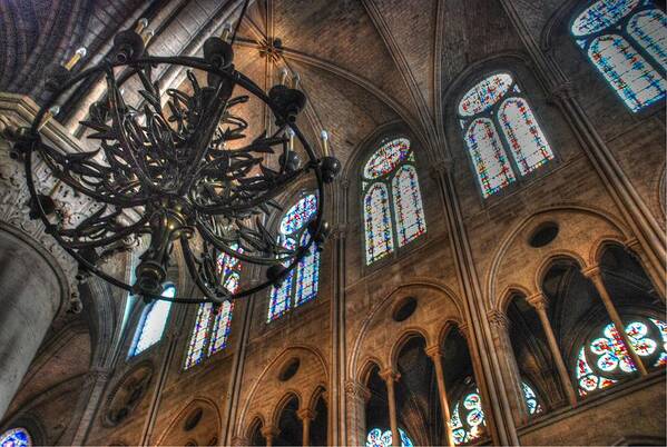Notre Dame Art Print featuring the photograph Notre Dame Interior by Jennifer Ancker