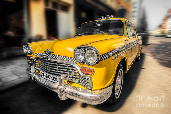 Nyc Art Print featuring the photograph NYC - Checker -yellow by Hannes Cmarits