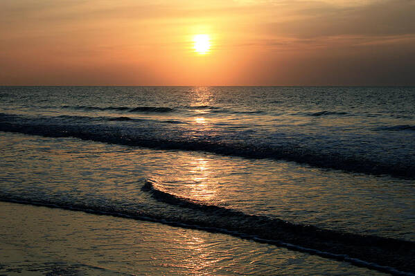 Sunset Art Print featuring the photograph Ocean Sunrise over Myrtle Beach by Scott Wood