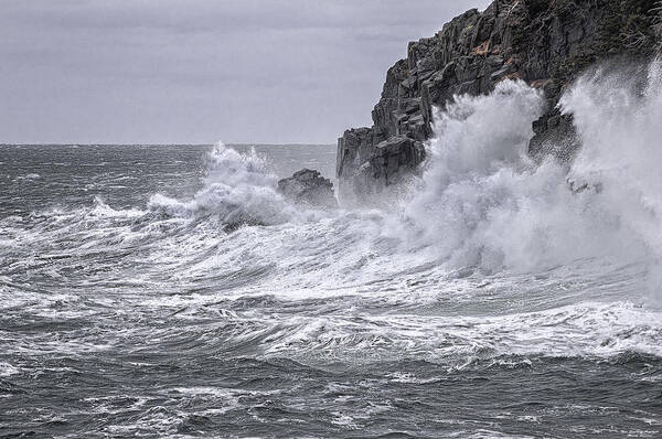 Quoddy Head State Park Art Print featuring the photograph Ocean Surge at Gulliver's by Marty Saccone