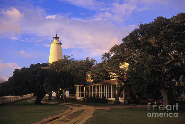 Sunset Art Print featuring the photograph Ocracoke Lighthouse - FS000616 by Daniel Dempster