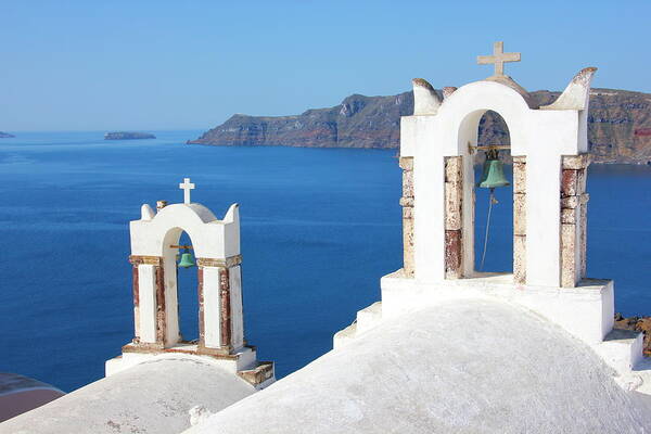 Greek Culture Art Print featuring the photograph Oia Village, Santorini, Greece by Photography By P. Lubas