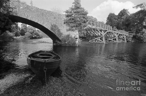 Loch Ness Art Print featuring the photograph Old bridge on river Oich by Riccardo Mottola