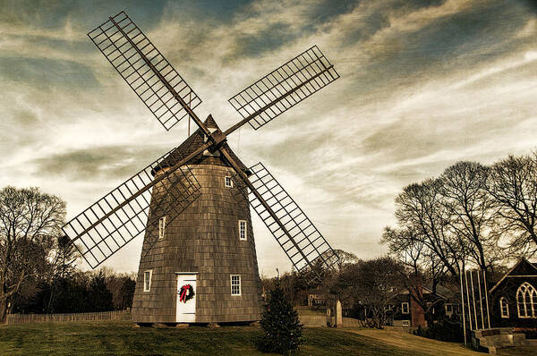 Windmill Art Print featuring the photograph Old Hook Windmill by Cathy Kovarik