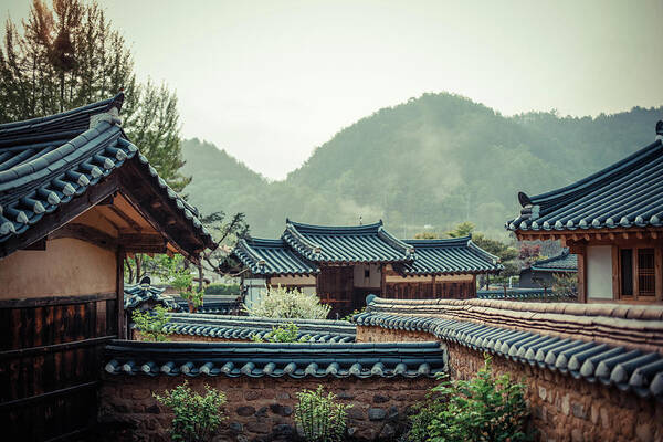 Stone Wall Art Print featuring the photograph Old Village by Love Korea...