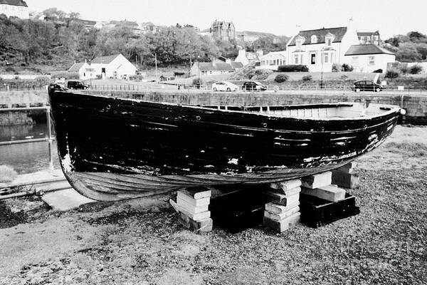 Portpatrick Art Print featuring the photograph Old Wooden Fishing Boat In Portpatrick Harbour Scotland Uk by Joe Fox