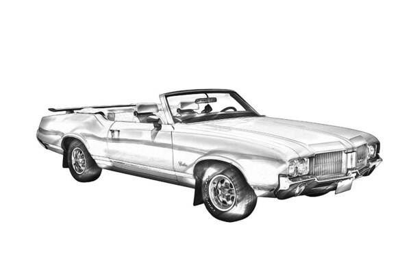 Oldsmobile Cutlass Supreme Art Print featuring the photograph Oldsmobile Cutlass Supreme Muscle Car Illustration by Keith Webber Jr