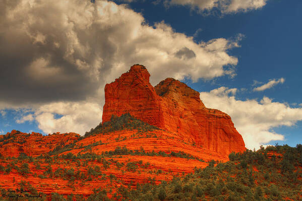 Red Rocks Art Print featuring the photograph One Sedona Sunset by Hany J