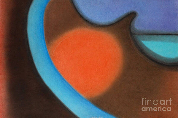 Abstract Art Art Print featuring the pastel Orange Circle by Christine Perry