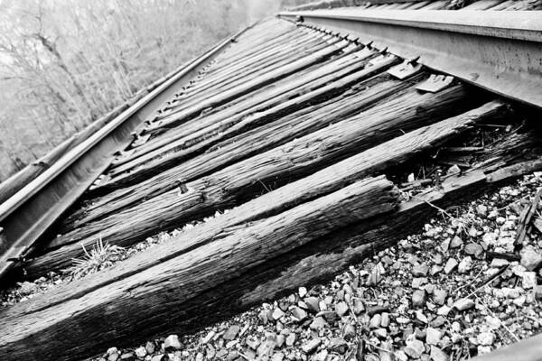 Broken Train Tracks Art Print featuring the photograph Out of Order by Jessica Brown