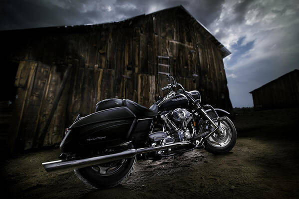 Harley Art Print featuring the photograph Outside the Barn by Yo Pedro