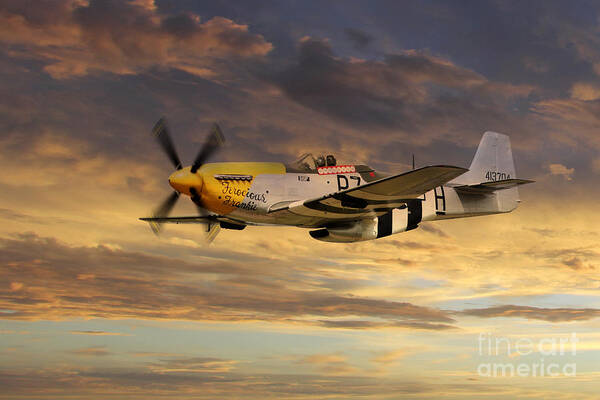 P51 Mustang Art Print featuring the digital art P-51 Ferocious Frankie by Airpower Art