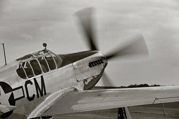 Ww Ii Airplane Art Print featuring the photograph P51 Mustang Takeoff Ready by M K Miller