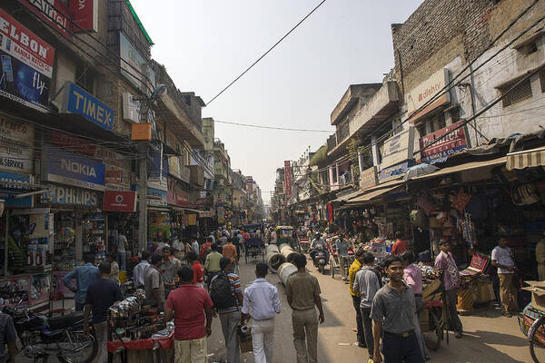 Crowded Art Print featuring the photograph Paharganj by Sonny Marcyan