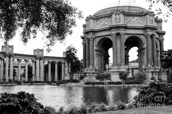 Palace Of Fine Arts Art Print featuring the photograph Palace of Fine Arts BW by Suzanne Luft