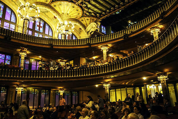 Concert Hall Art Print featuring the photograph Palau de la Musica - Barcelona, Spain by Madeline Ellis