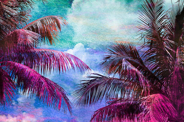 Palm Trees Art Print featuring the photograph Palmscape Paradise by Laura Fasulo