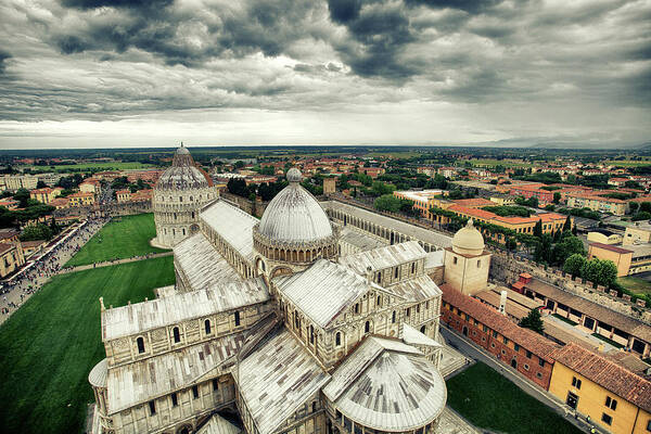 Scenics Art Print featuring the photograph Panoramic Photo Of The Pisa Cathedral by Massimo Merlini