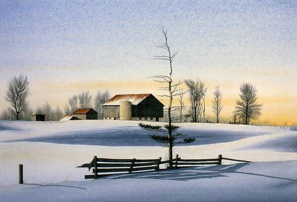 Landscape Art Print featuring the painting Peaceful Morning by Conrad Mieschke