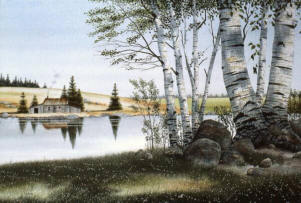 Summer Art Print featuring the painting Peaceful River by Conrad Mieschke