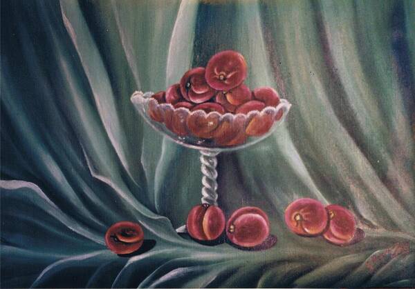  Art Print featuring the painting Peaches by Florentina Popa