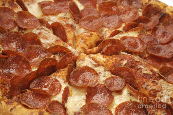 Food Art Print featuring the photograph Pepperoni Pizza 23 by Andee Design