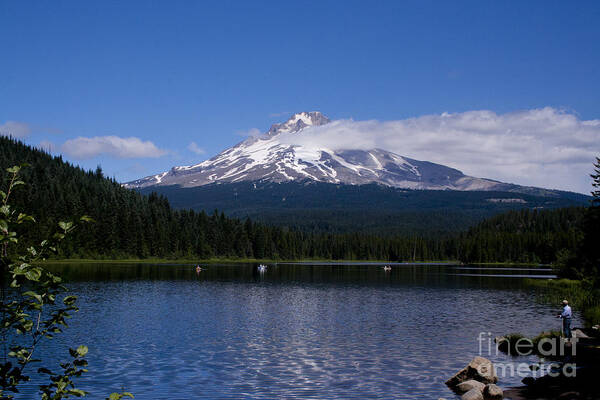 Landscape Art Print featuring the photograph Perfect Day at Trillium Lake by Ian Donley