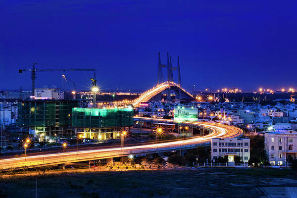 Ho Chi Minh City Art Print featuring the photograph Phu My Bridge by Photos By Andy Le