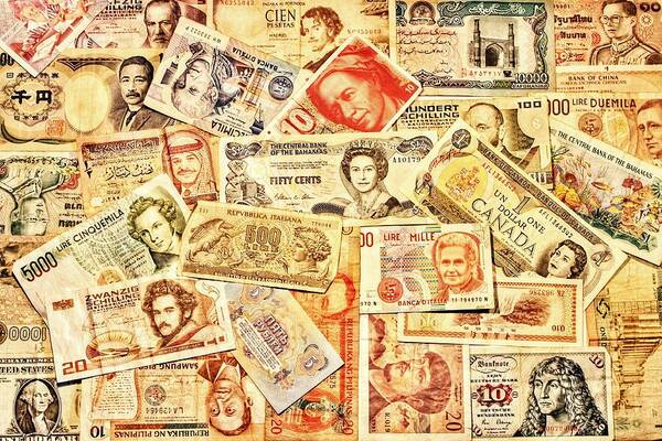 Money Art Print featuring the photograph Pieces of Paper by Benjamin Yeager