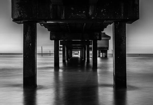 Under The Pier At Clearwater Beach Art Print featuring the photograph Pier Under II by Steven Reed