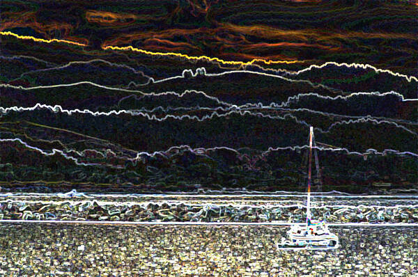 Sailboat Art Print featuring the photograph Pillar Point Harbor Below Half Moon Bay Hills by Scott Lenhart