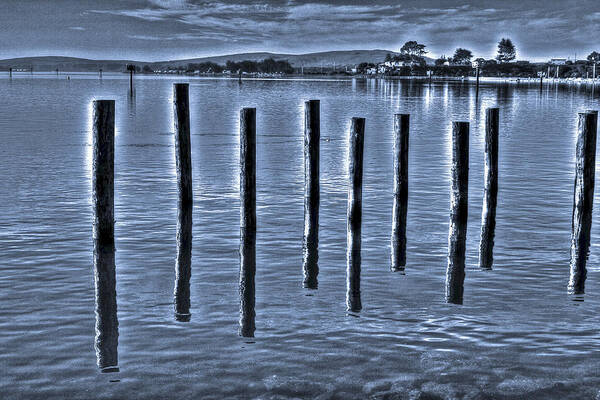 Bay Art Print featuring the photograph pillars on the Bay by SC Heffner