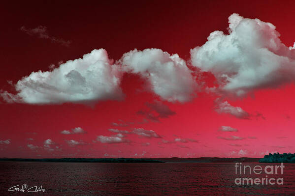 Art Art Print featuring the photograph Pink and White - Surreal cloud. by Geoff Childs