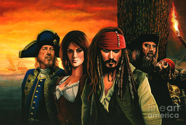 Pirates Of The Caribbean Art Print featuring the painting Pirates of the Caribbean by Paul Meijering