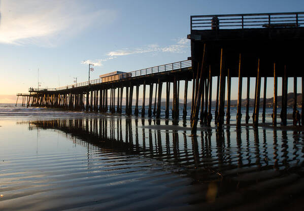 Pier Pismo Beach California Reflection Art Print featuring the photograph Pismo Beach Pier by William Kimble