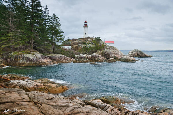 Architecture Art Print featuring the photograph Point Atkinson Lighthouse and Rocky Shore by Jeff Goulden