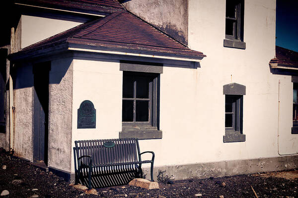 Joan Carroll Art Print featuring the photograph Point Wilson Lighthouse Bench by Joan Carroll