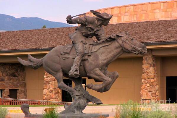 Statues Art Print featuring the photograph Pony Express Statue by John Malone