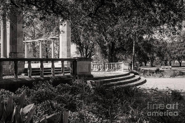  Art Print featuring the photograph Popp Fountain Entrance - bw by Kathleen K Parker